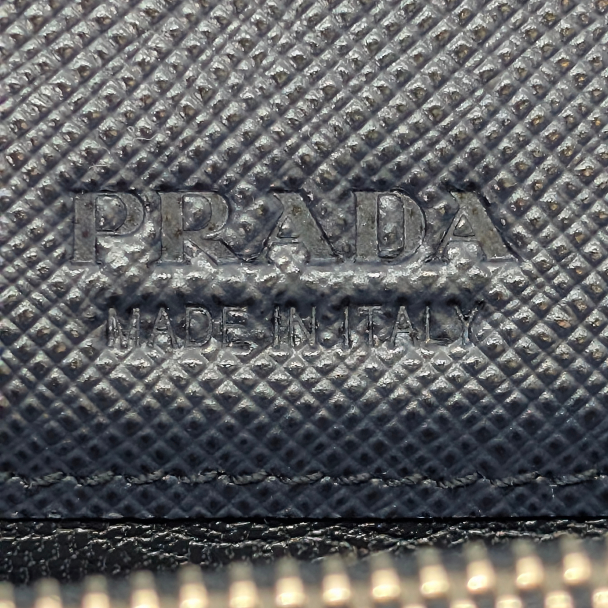 Black Prada Saffiano Multi Pocket Wallet Navy Blue