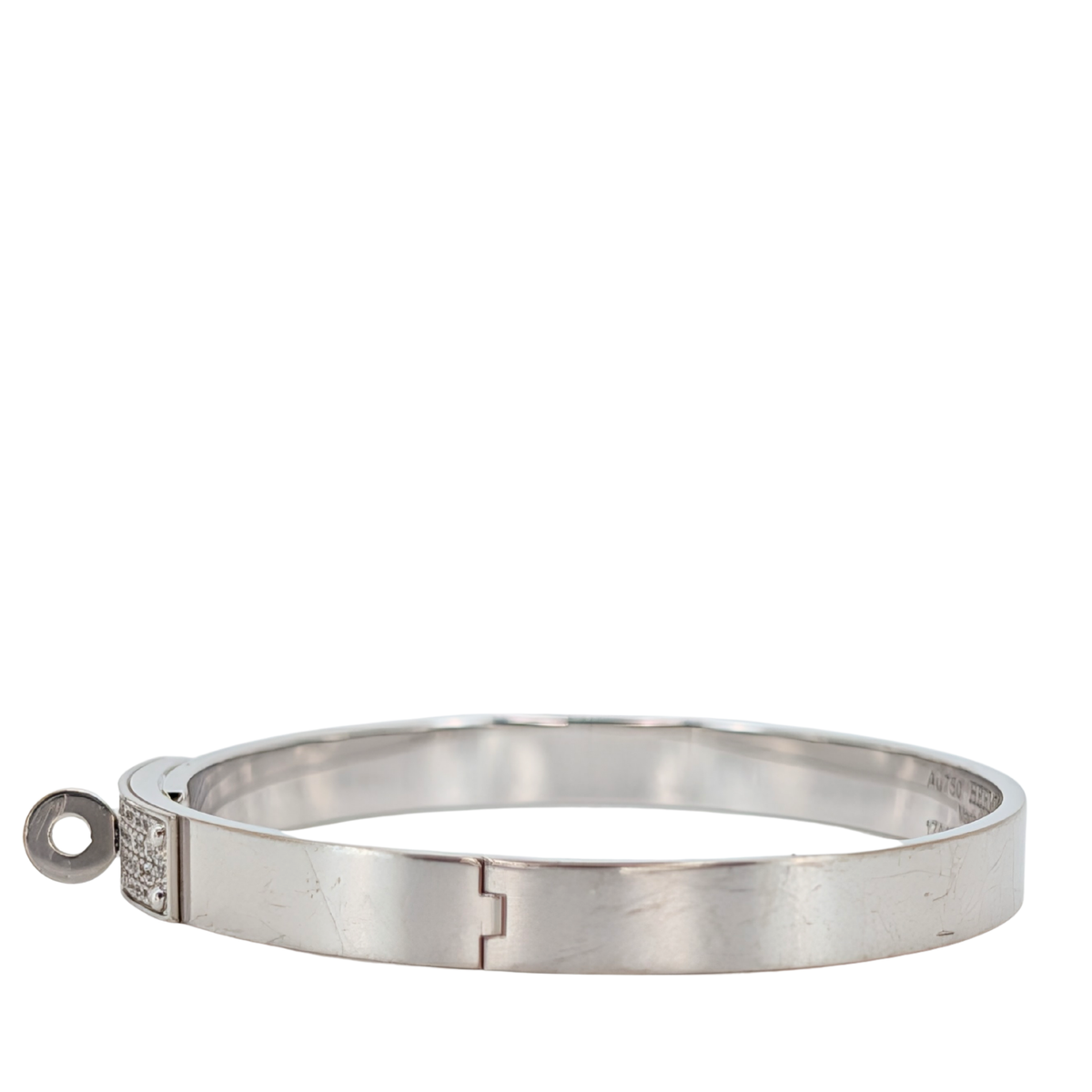 Hermès Kelly 18K 白金鑽石手鐲
