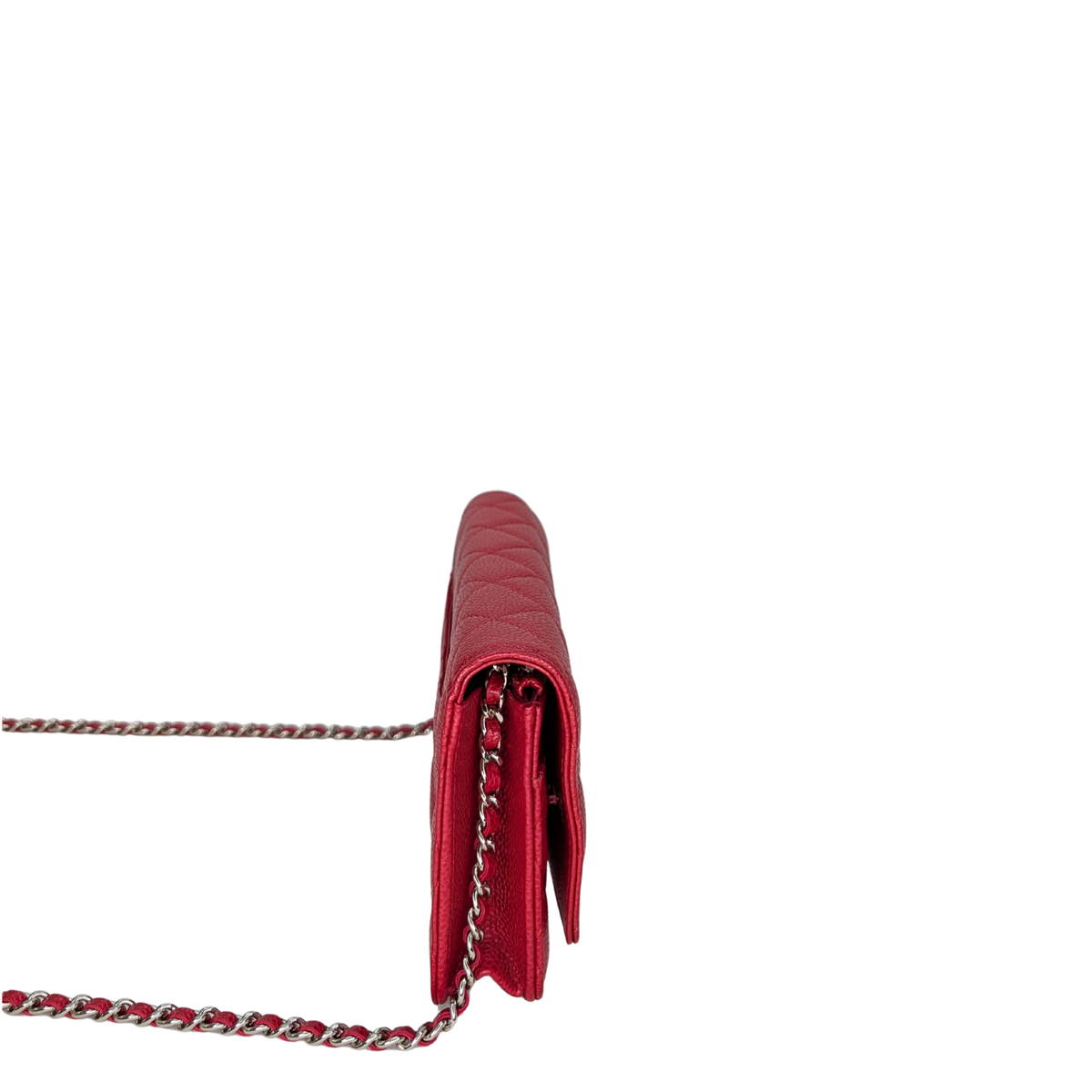 Chanel 淺紅色鏈條銀包