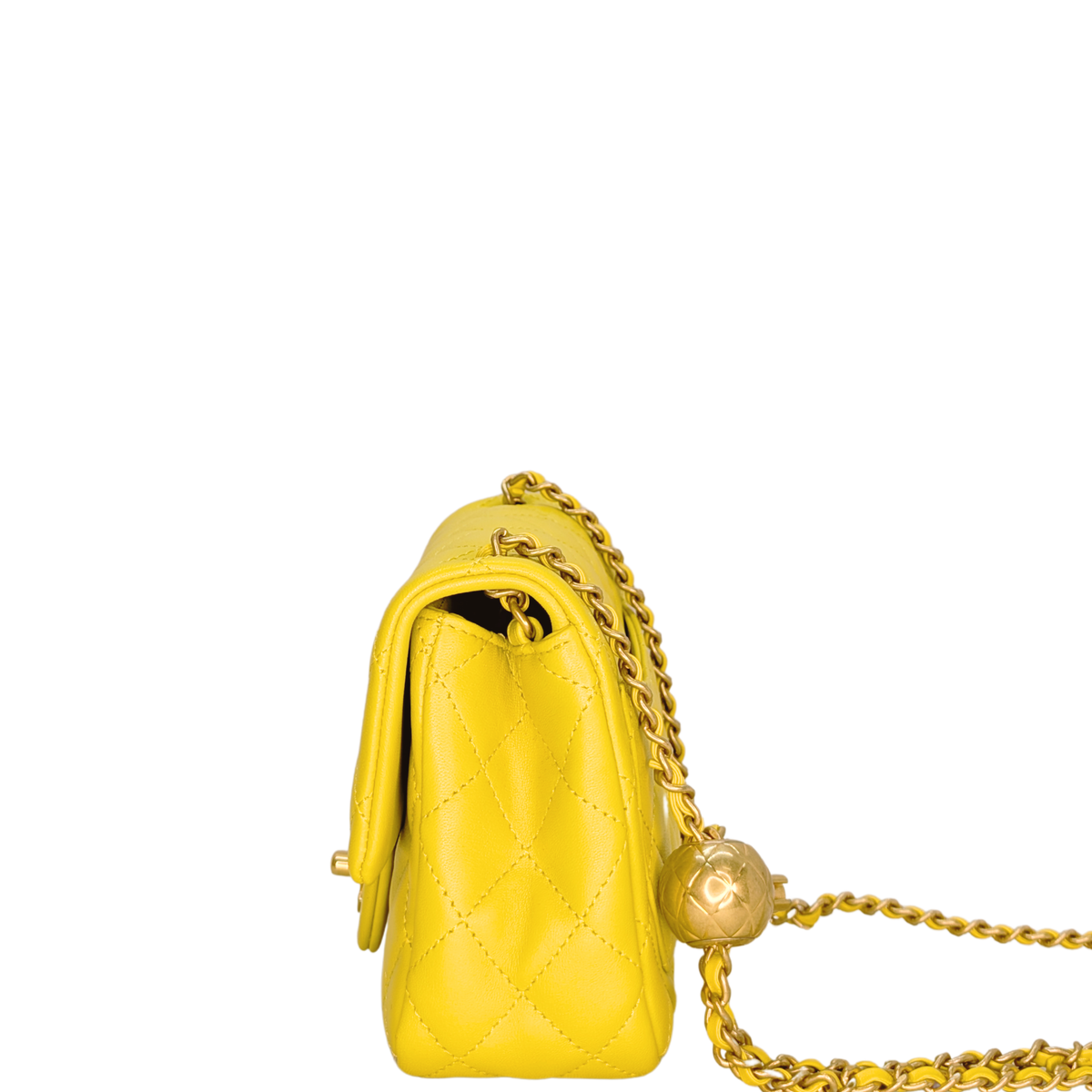 Chanel Pearl Crush Mini Flap Bag Yellow