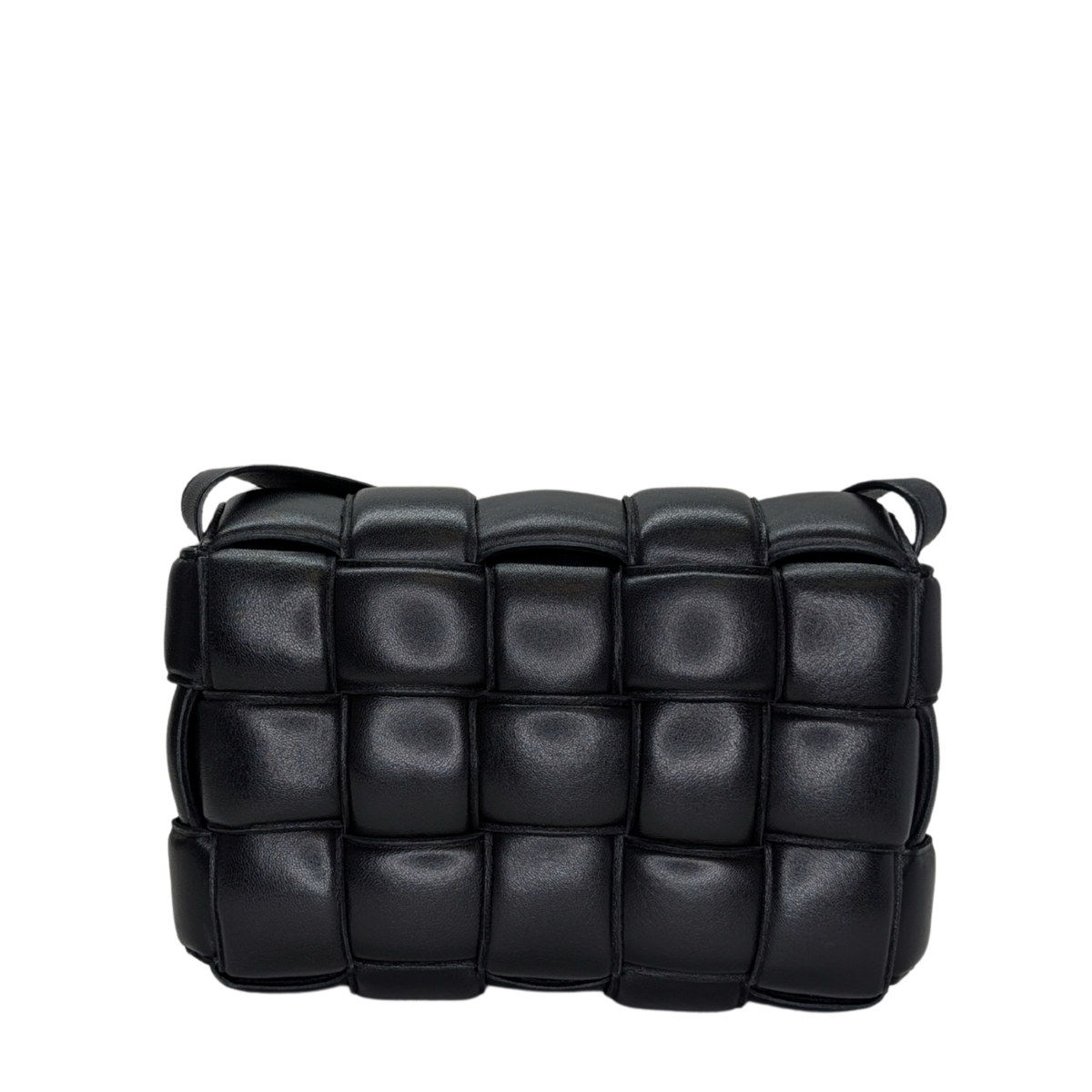 Bottega Veneta Padded Cassette Intrecciato Bag Black