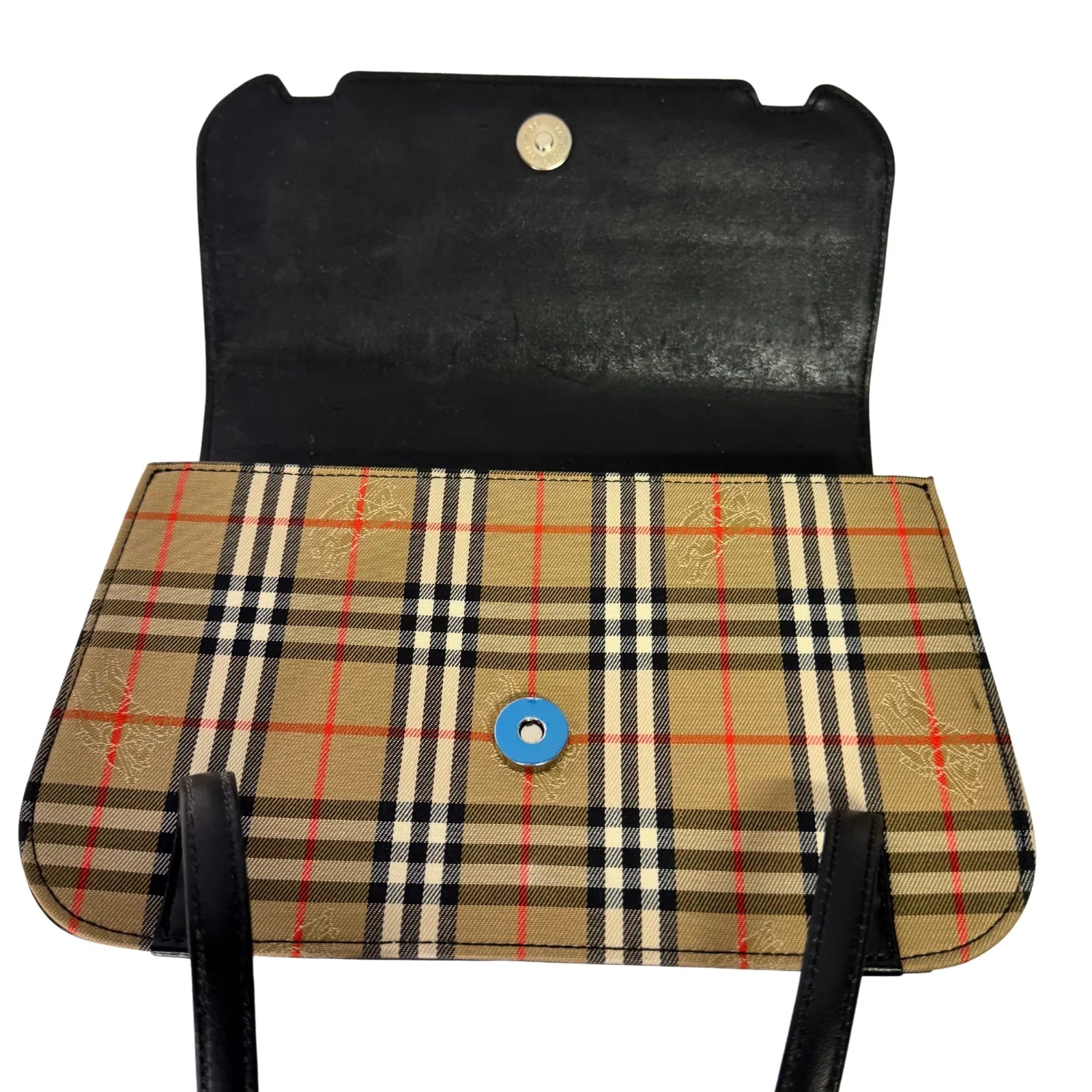Burberry Nova Check Leather Flap Shoulder Bag - Lost Designer