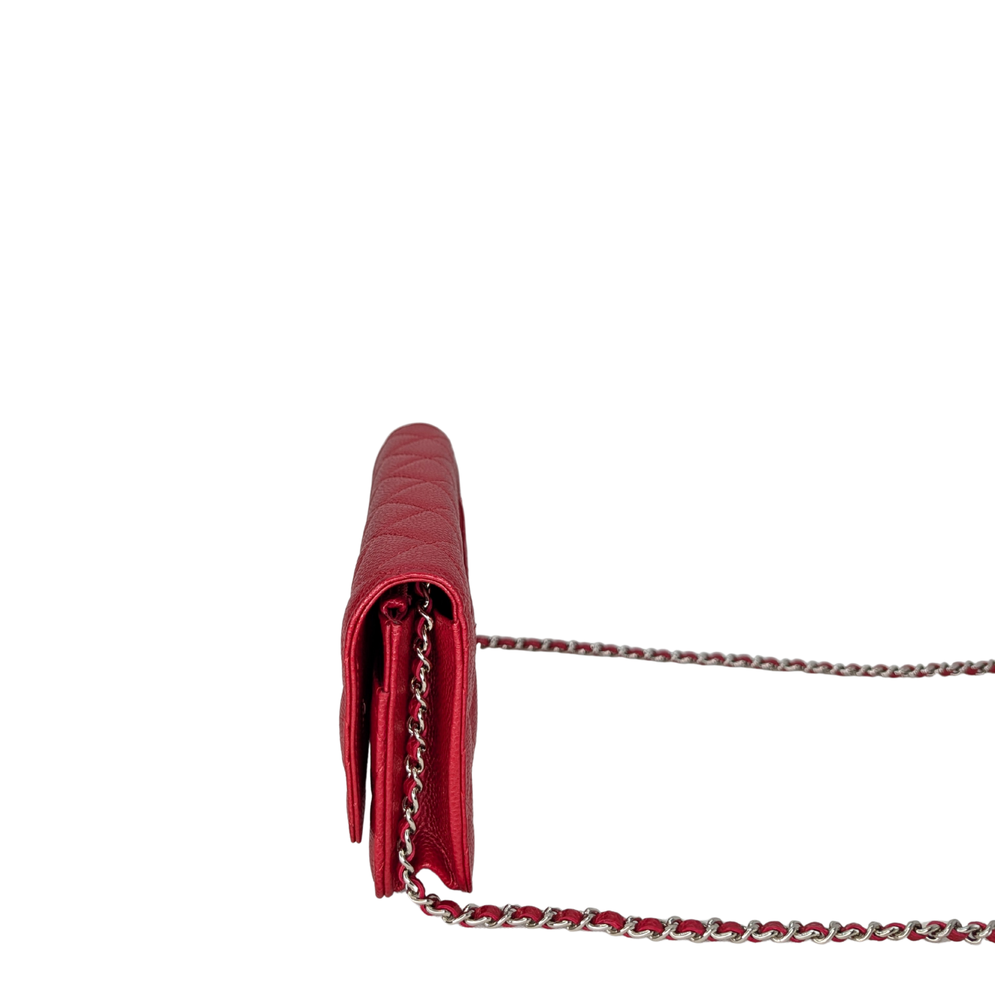 Chanel 淺紅色鏈條銀包
