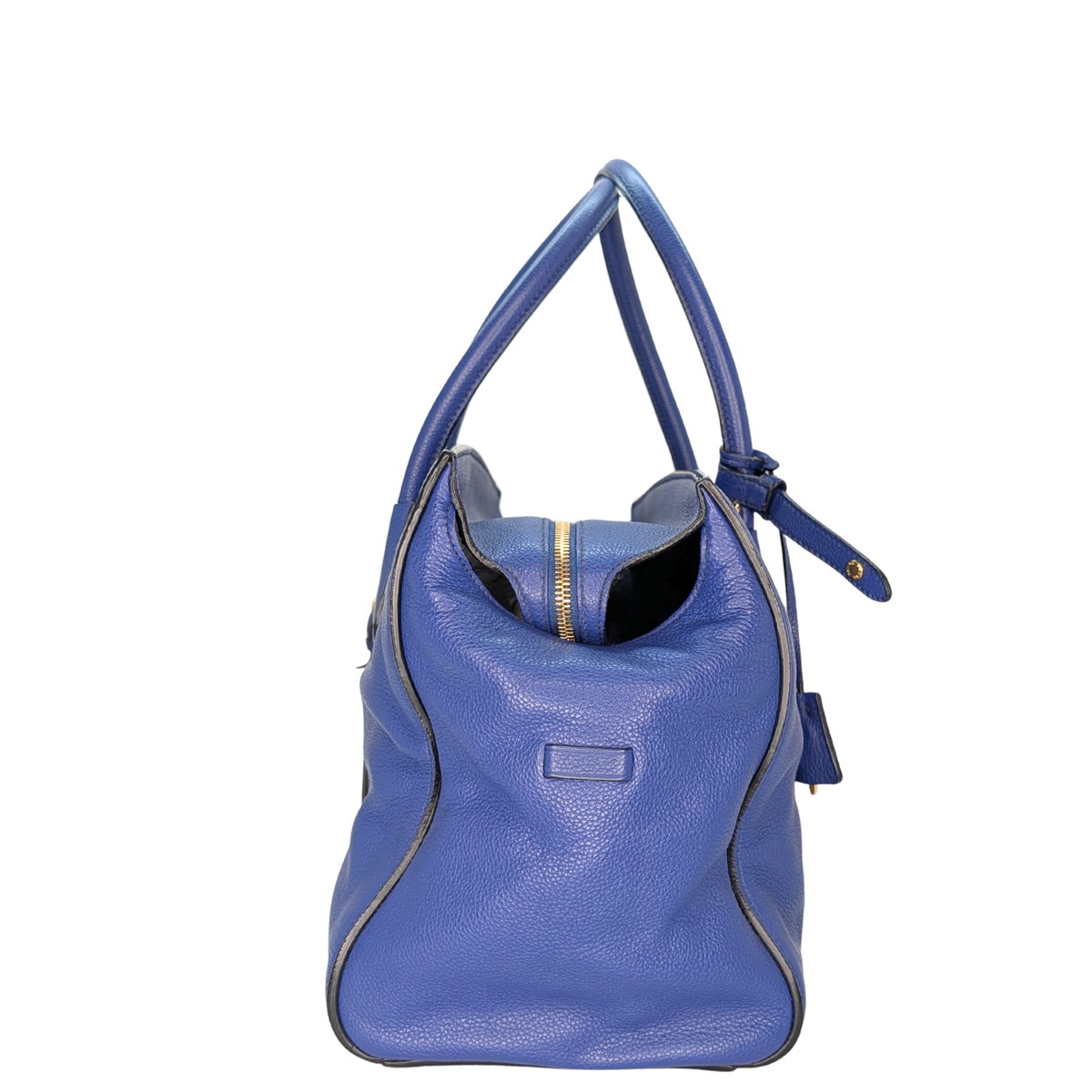 Prada Vitello Daino Leather Tote Bag Blue