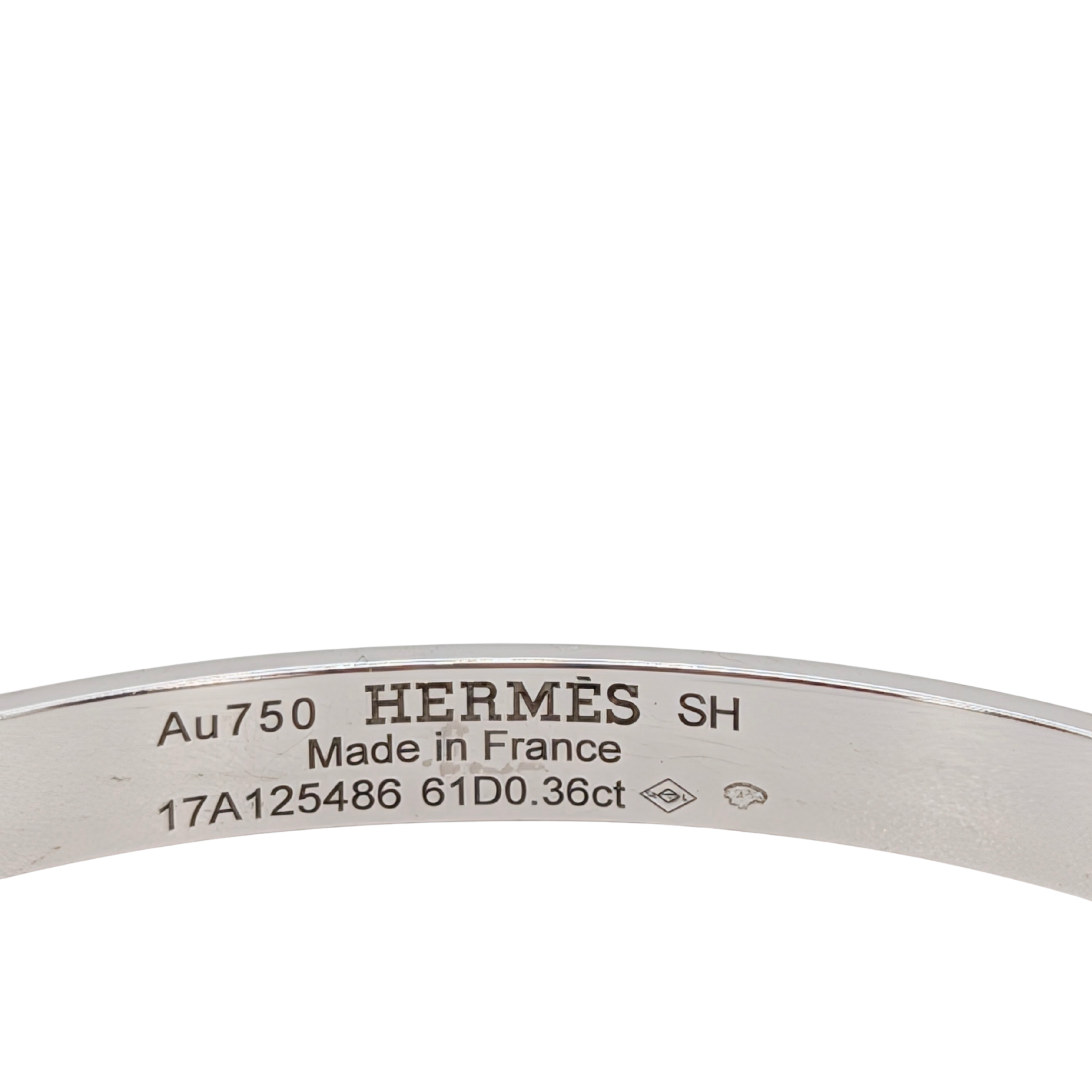 Hermès Kelly 18K 白金鑽石手鐲