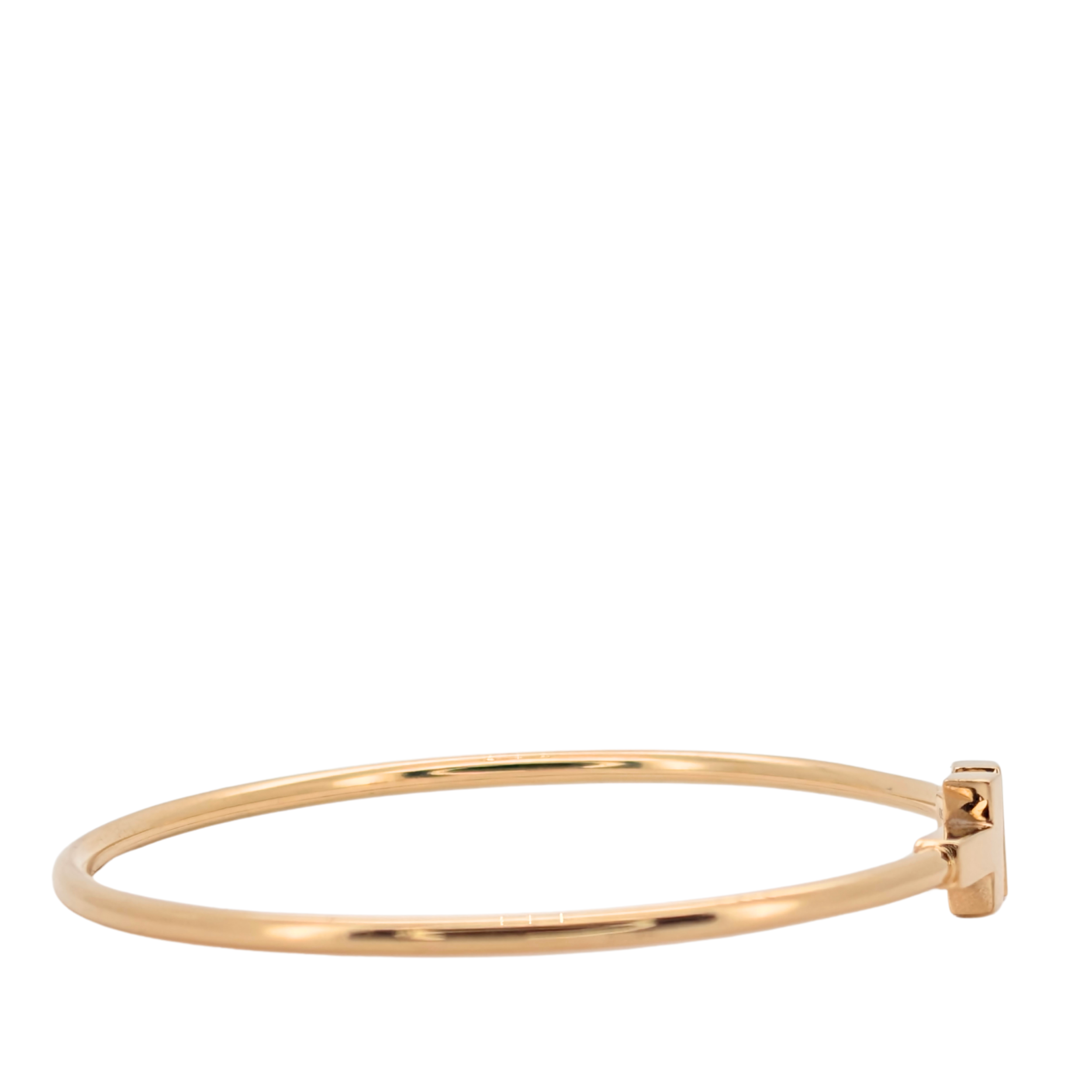 Tiffany & Co 18k Gold Narrow T Wire Bracelet Small