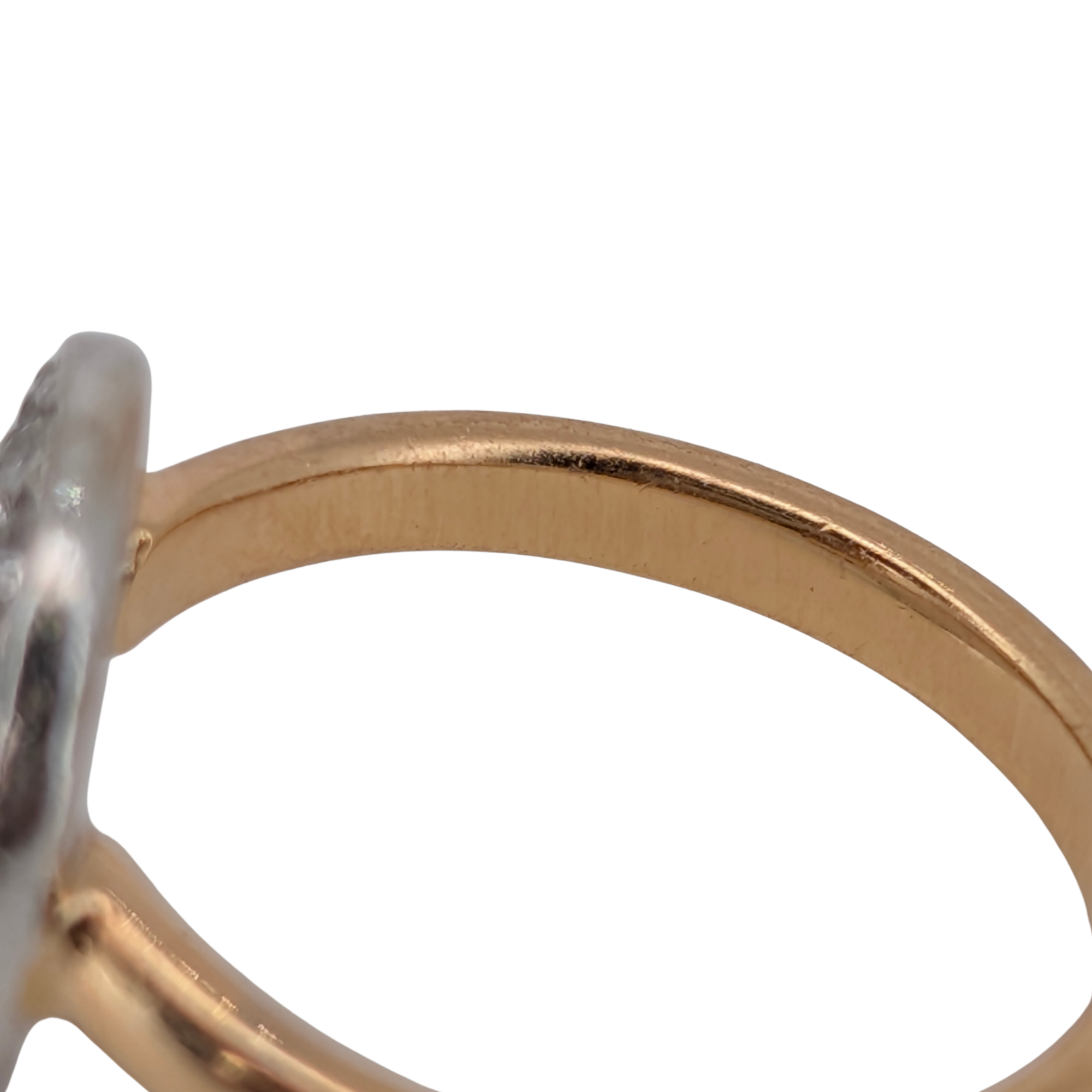 0.65Ct Natural Cluster Brilliant Cut Diamond Ring On 18K Gold