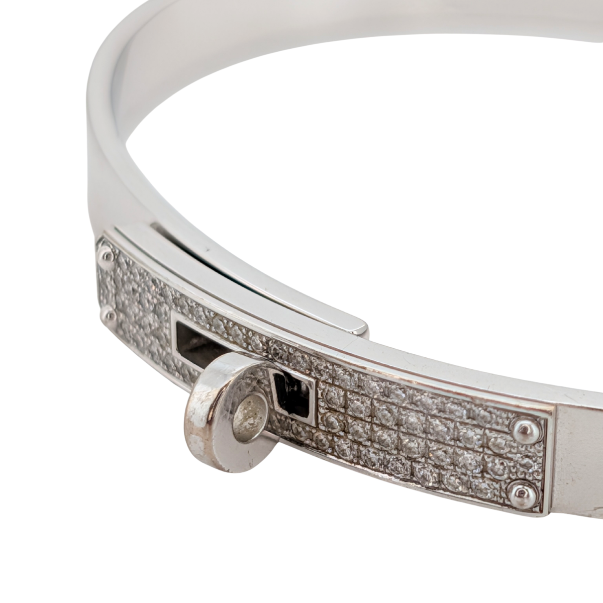 Hermès Kelly 18K 白金鑽石手鐲
