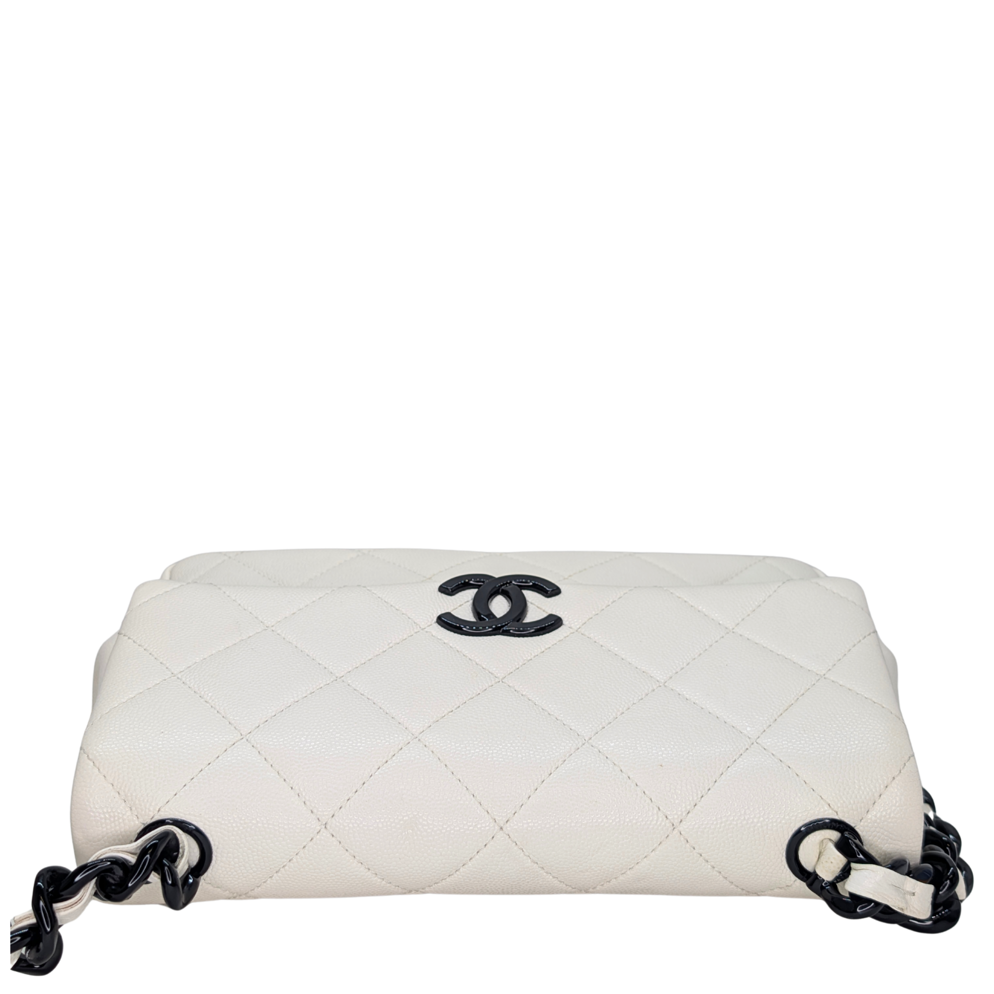 Chanel My Everything Flap Caviar Crossbody Bag White