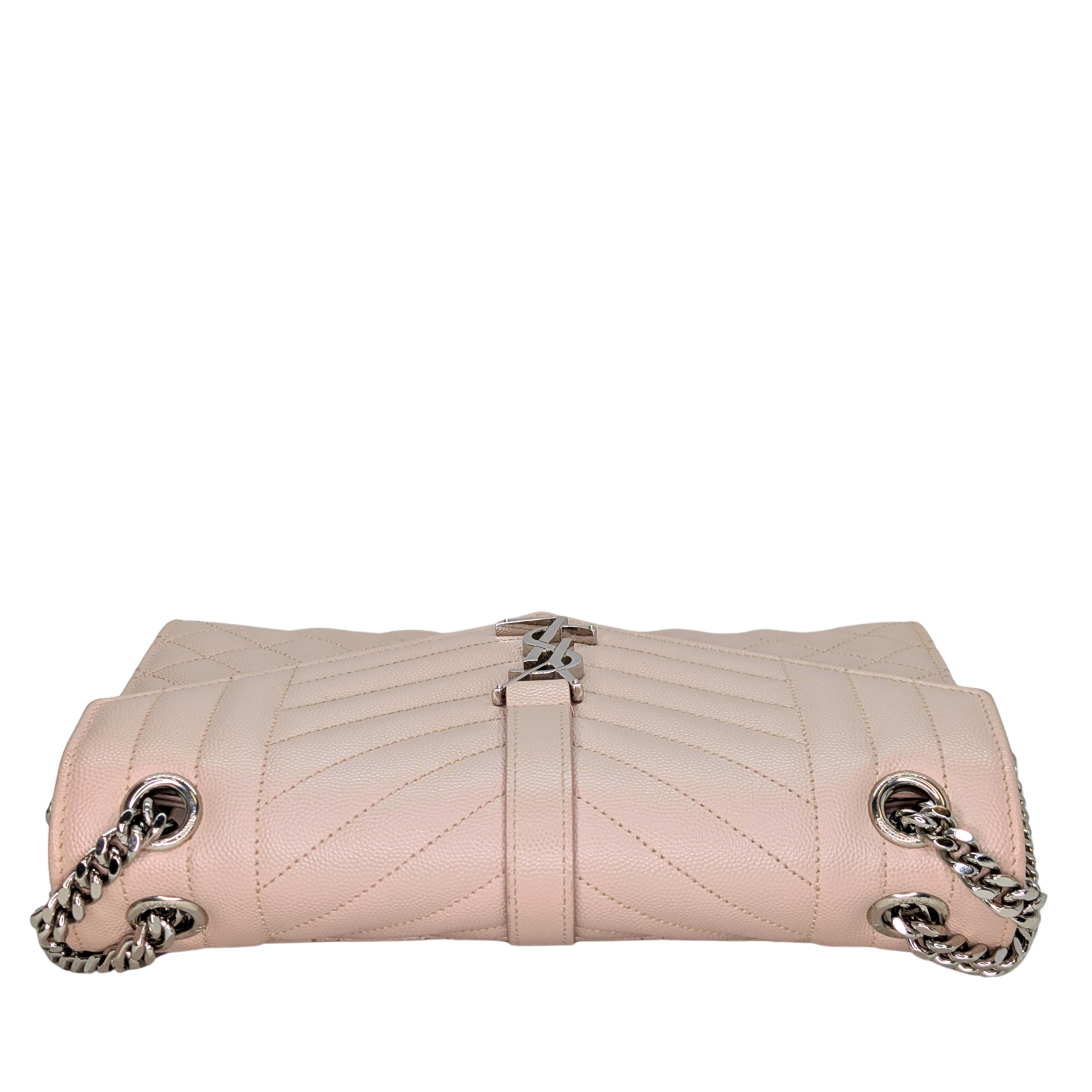 Saint Laurent Medium Envelope Bag Marble Pink