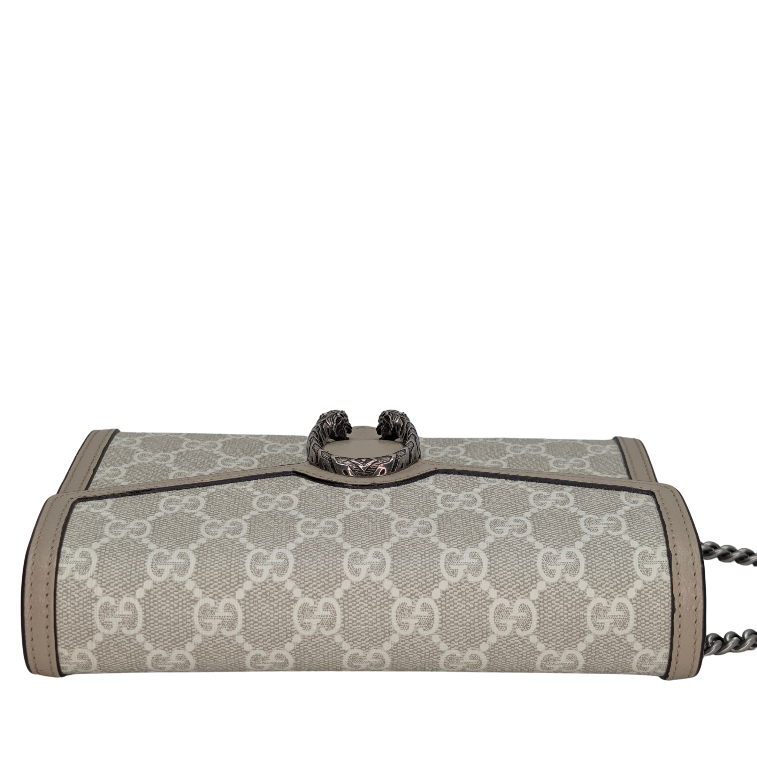 Gucci Dionysus GG Supreme Chain Wallet Beige