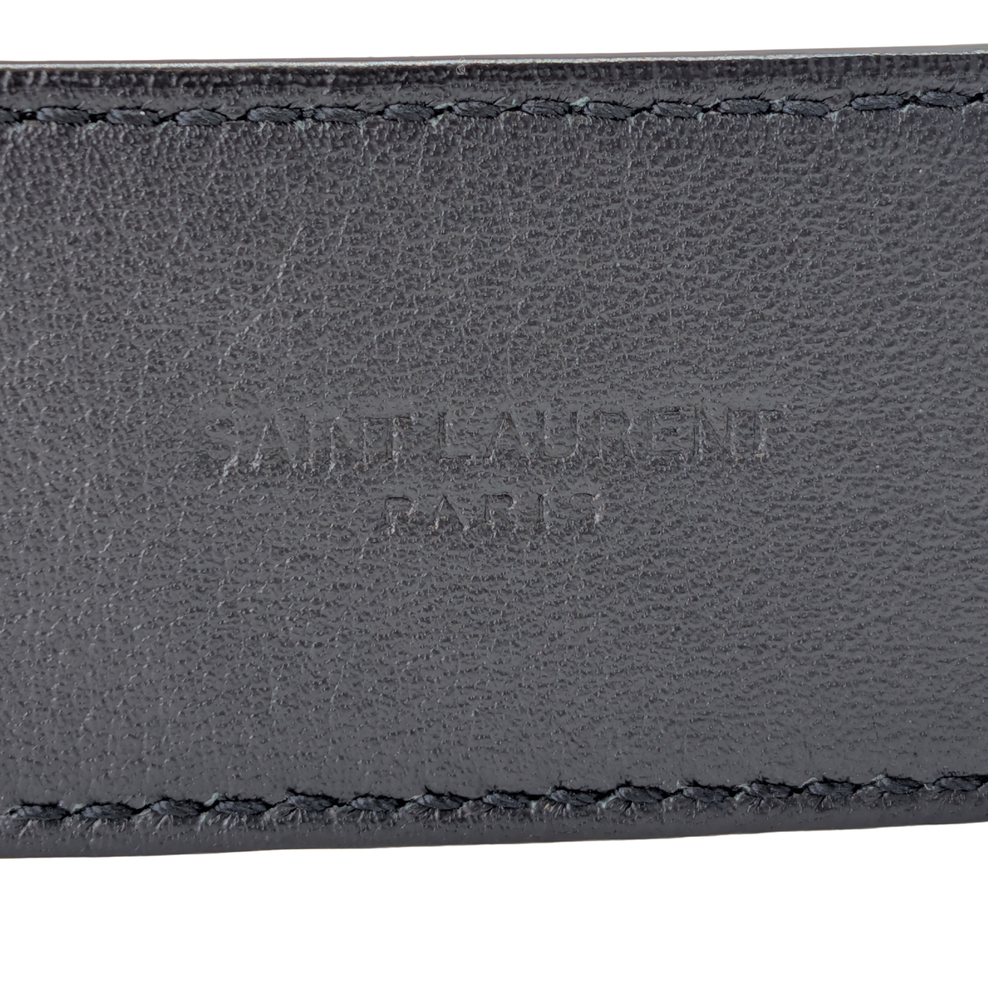 Saint Laurent Embossed Crocodile Belt Black 80cm - Lost Designer
