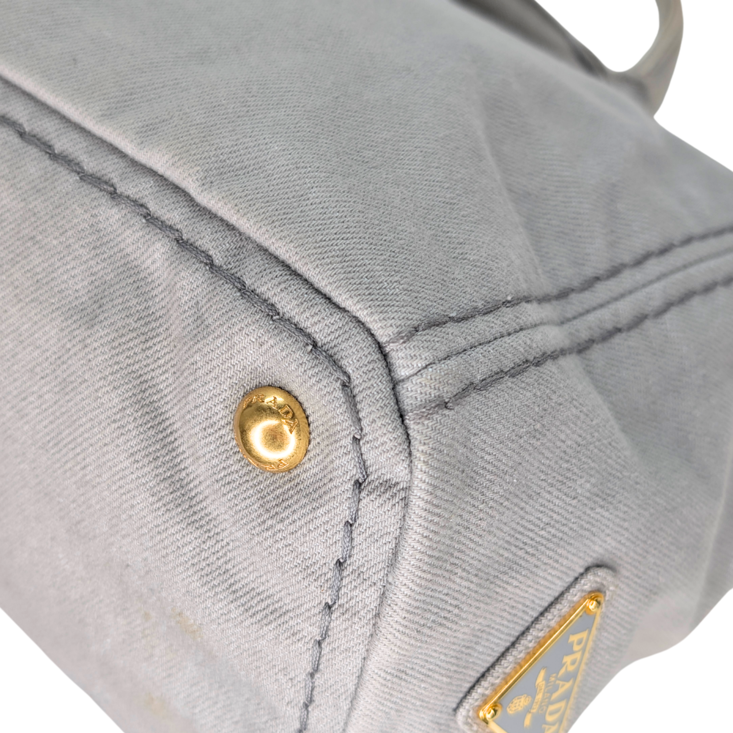 Prada Canvas Canapa Logo Tote Grey