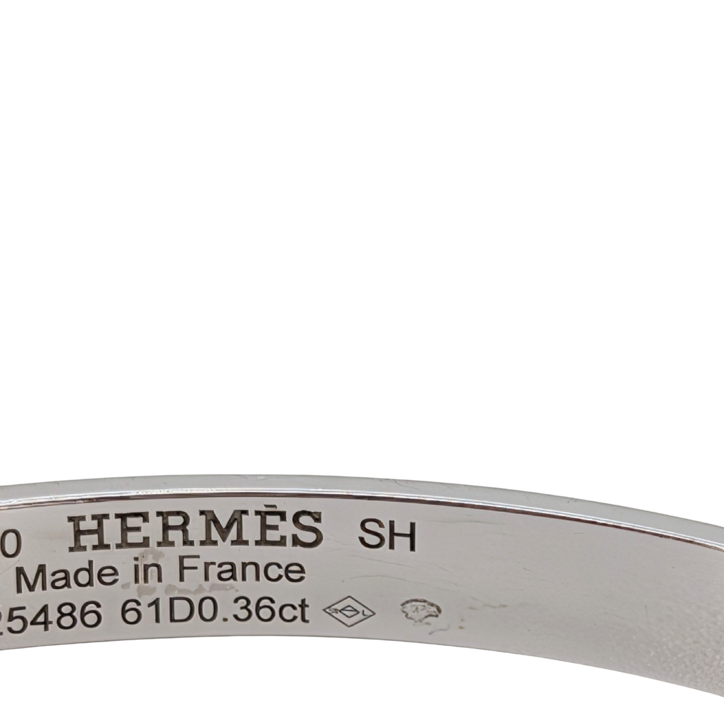 Hermès Kelly 18K 白金鑽石手鐲