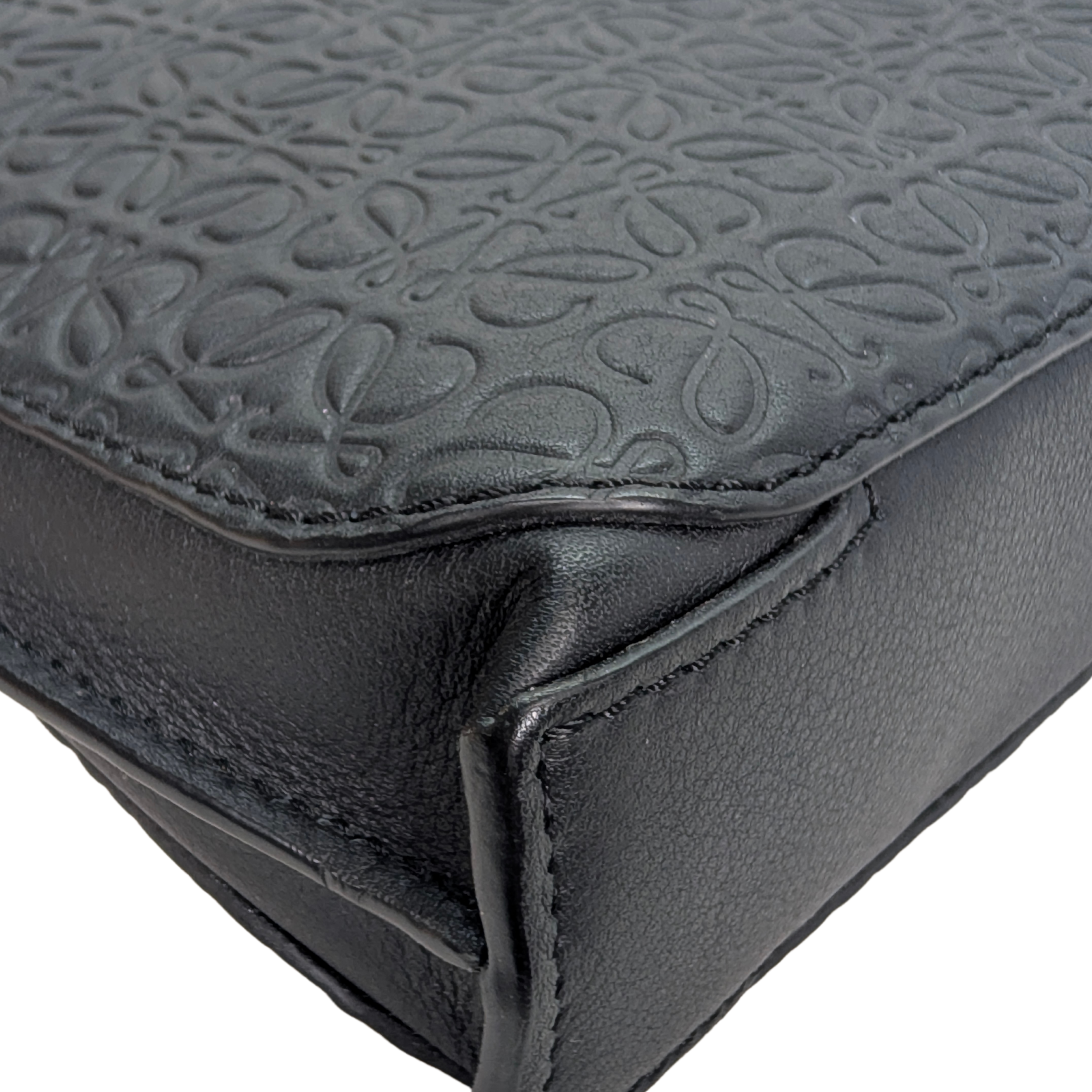 Loewe Anagram Embossed Document Laptop Pouch Black