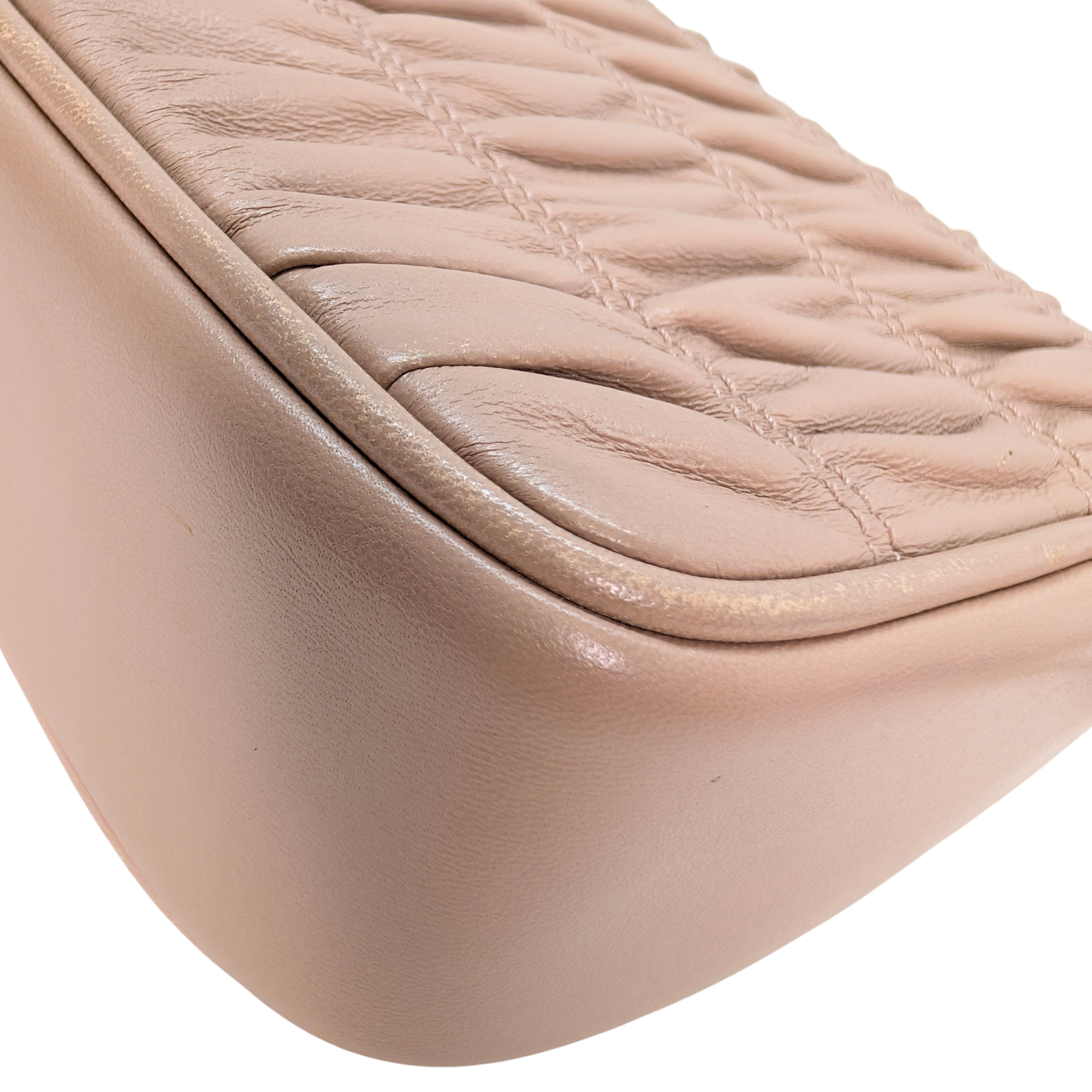 Prada Nappa Gaufre Chain Flap Crossbody Bag Taupe