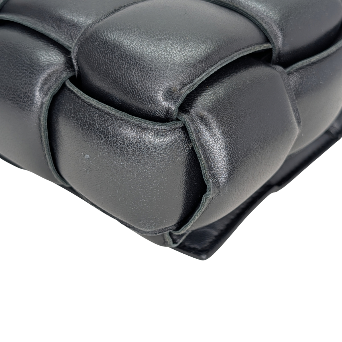 Bottega Veneta Padded Cassette Intrecciato Bag Black