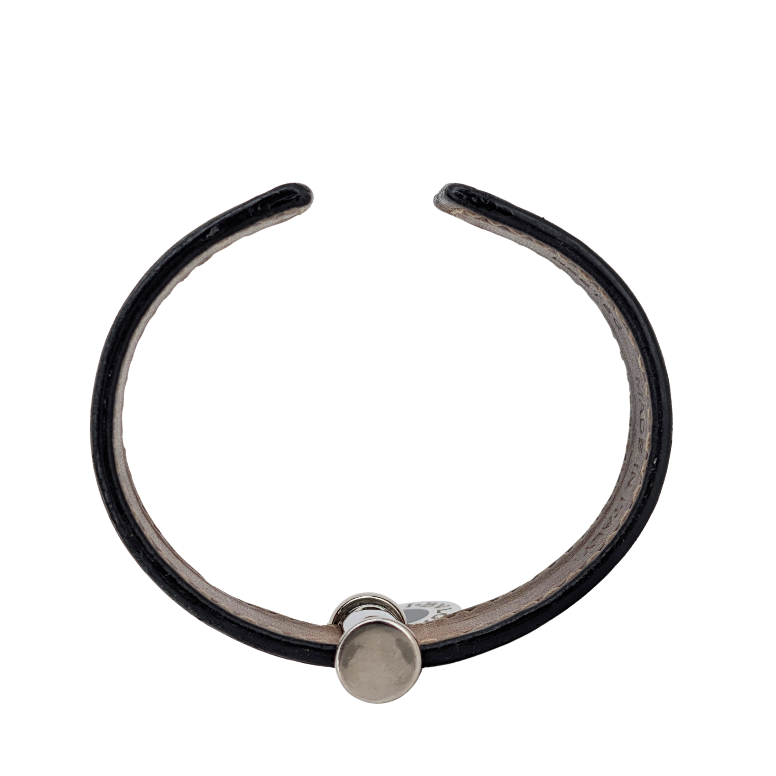 Bvlgari Leather Bangle Cuff Bracelet