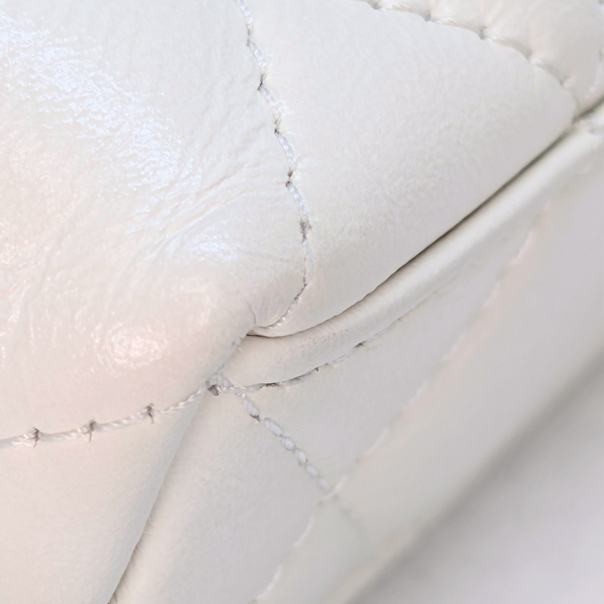 Chanel Mini Nano Kelly Shopper Tote Bag White