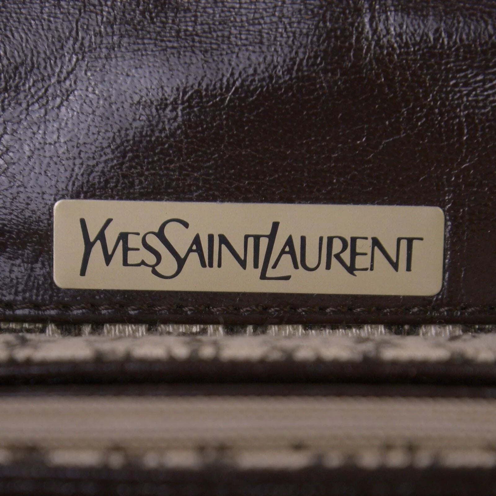 Saint Laurent Leather Clutch Bag Brown - Lost Designer